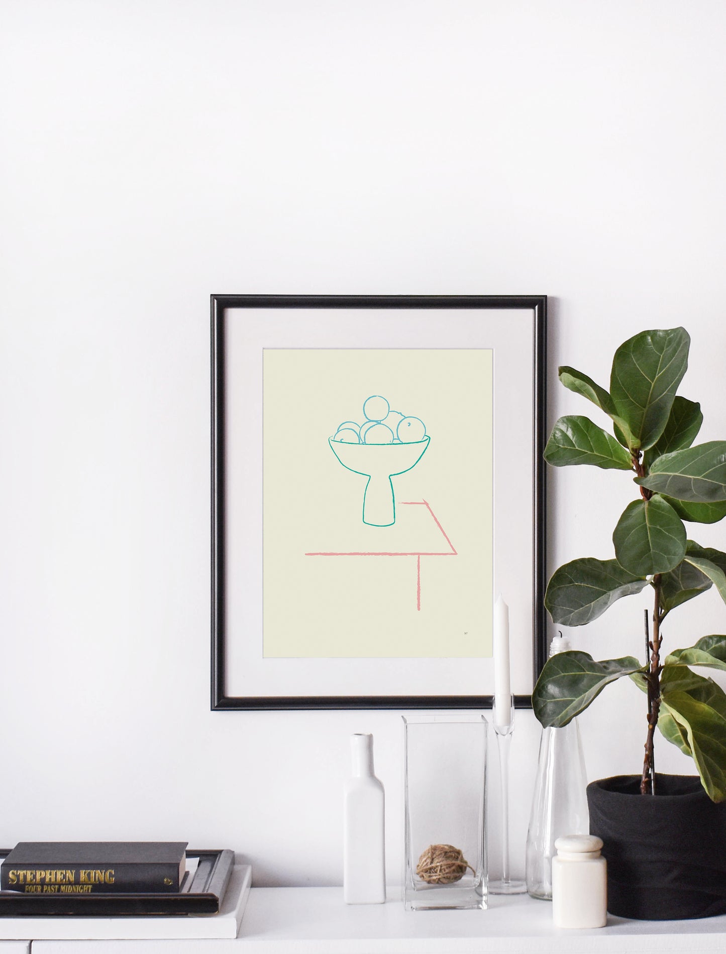 Blue Oranges Still Life Art Print