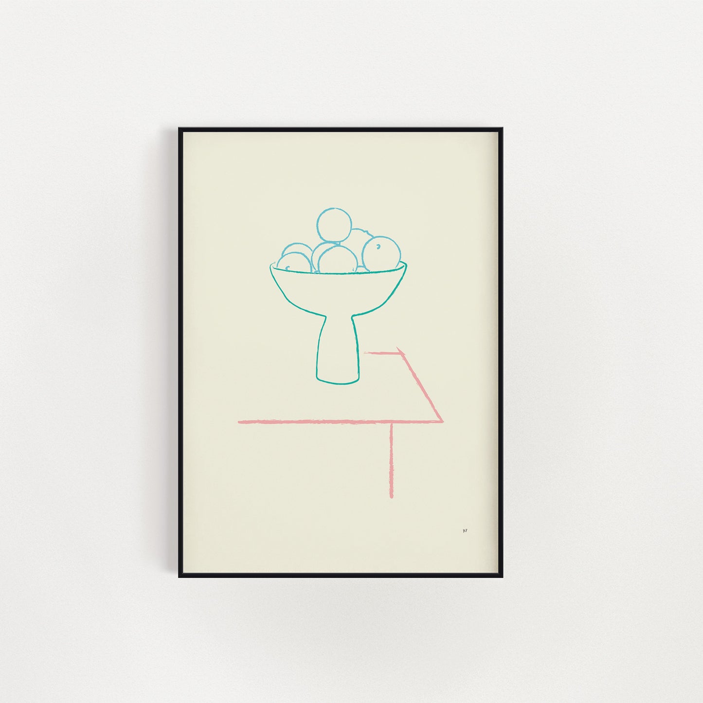 Blue Oranges Still Life Art Print