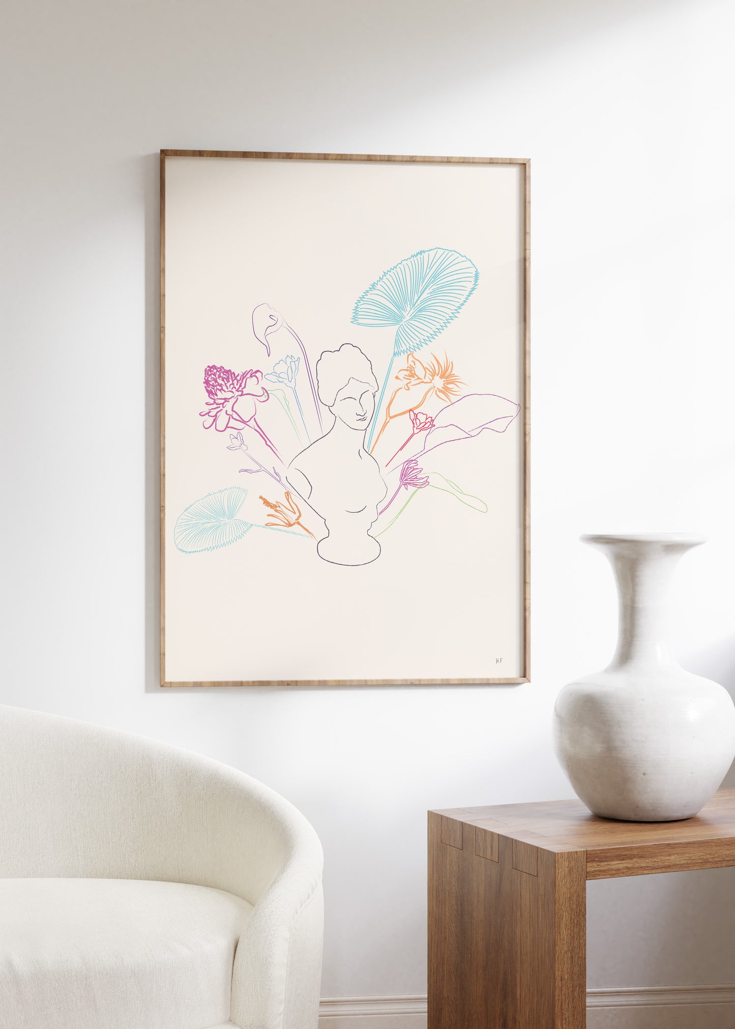 Still Life Flowers & Palms fine art print
