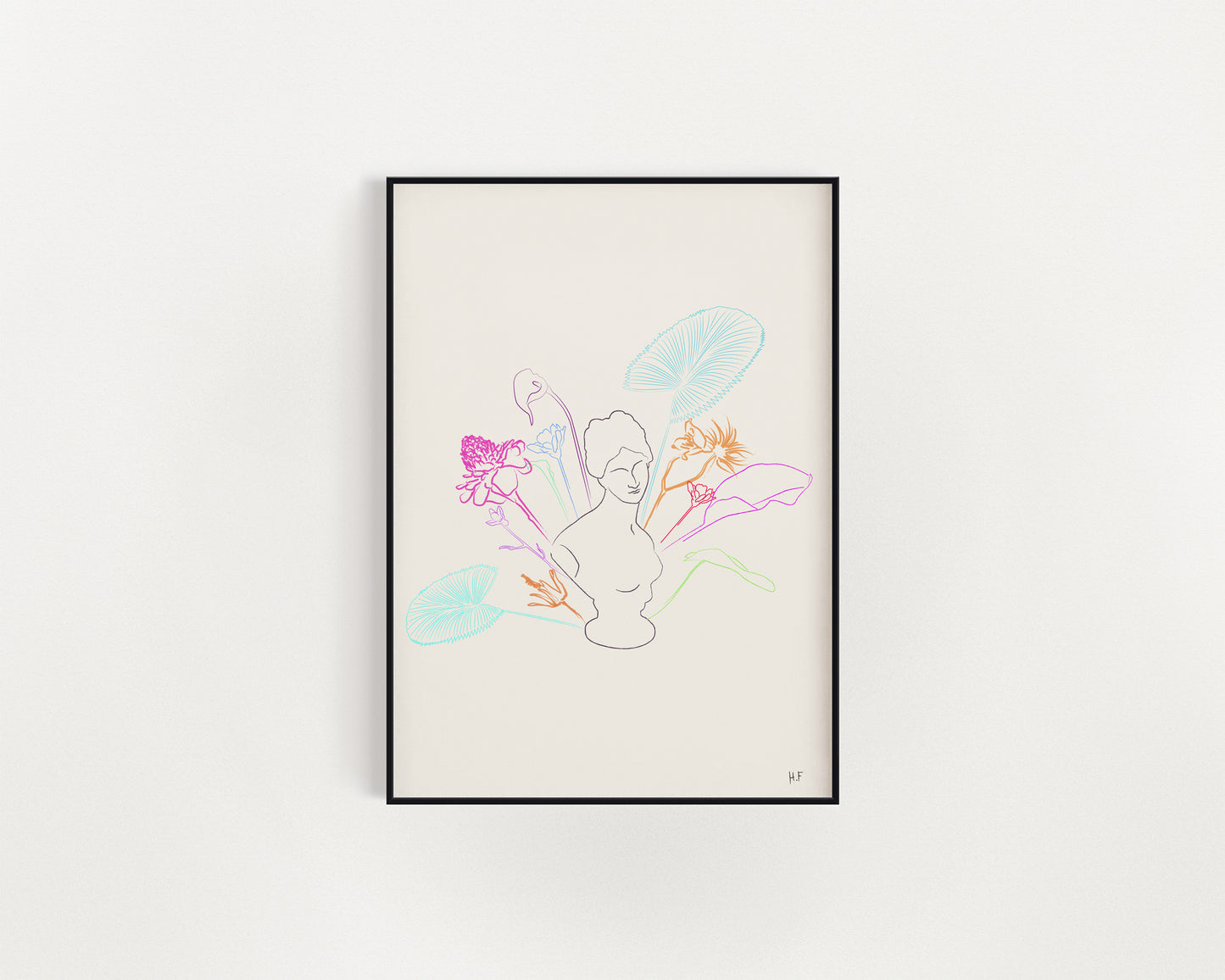 Still Life Flowers & Palms fine art print